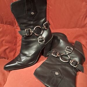 Harley-Davidson Black Heeled Boots